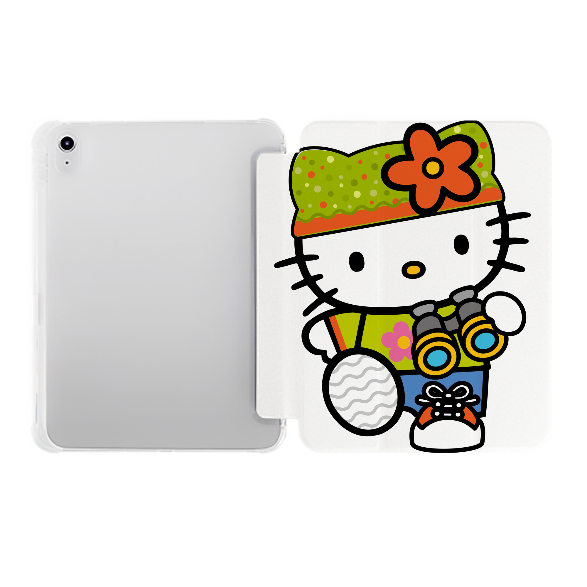 （画像用） Hello Kitty ハローキティ IPad ケース ペン収納付き 三つ折りスタンド PUレザー×シリコン 対応機種9.5/10.5/10.9インチ